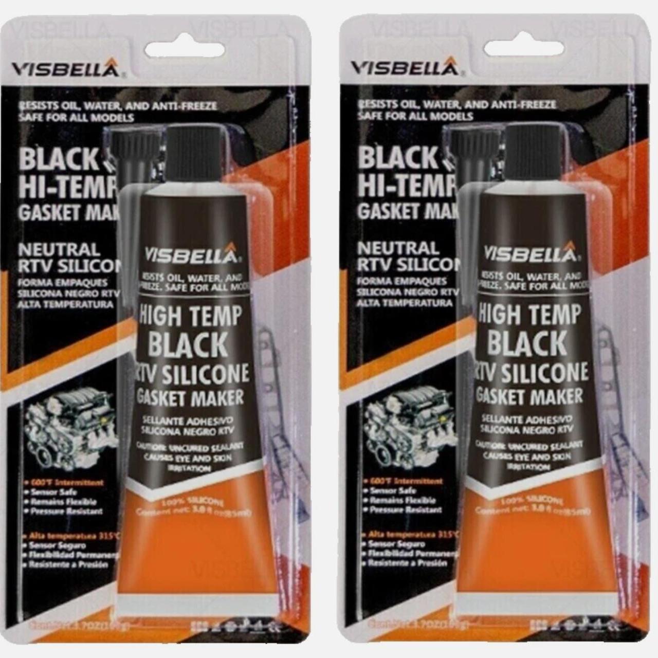 2 x RTV SILICONE INSTANT GASKET MAKER BLACK HIGH TEMP SEALANT 85g