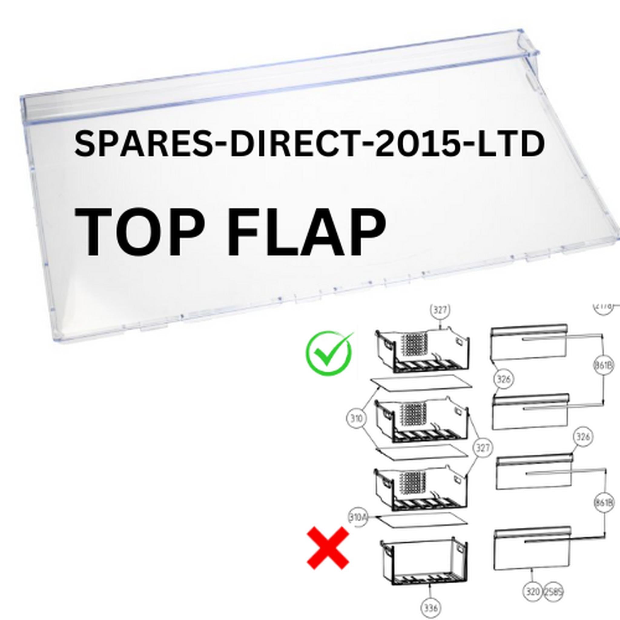 Genuine Freezer Drawer TOP Front Flap for Beko CXFG1552W, CXFG3552W, CXFP3582DS