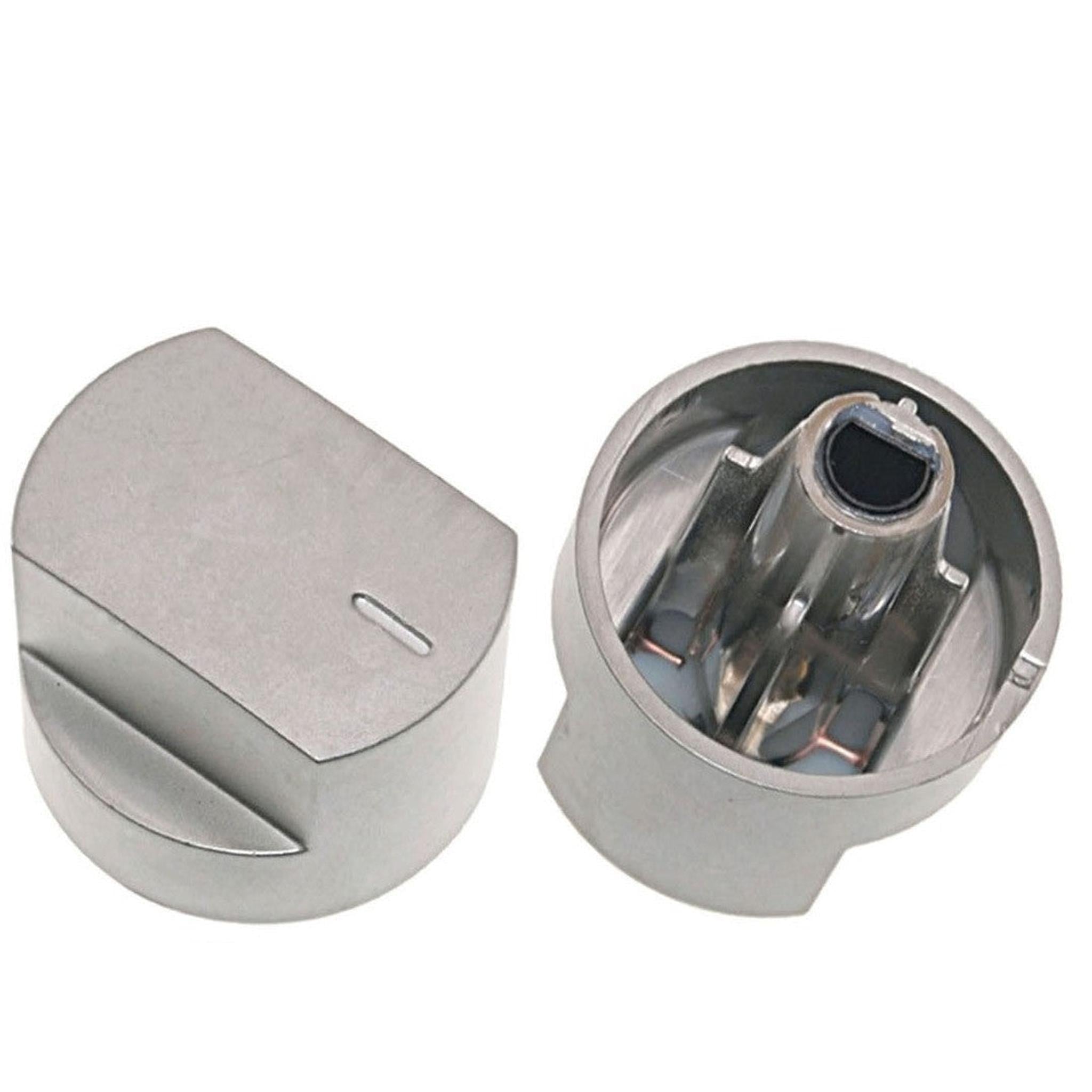 2 x Silver Knob Switch for STOVES 61EDO 61EHDO BL ST WH Oven Hob Cooker Knobs