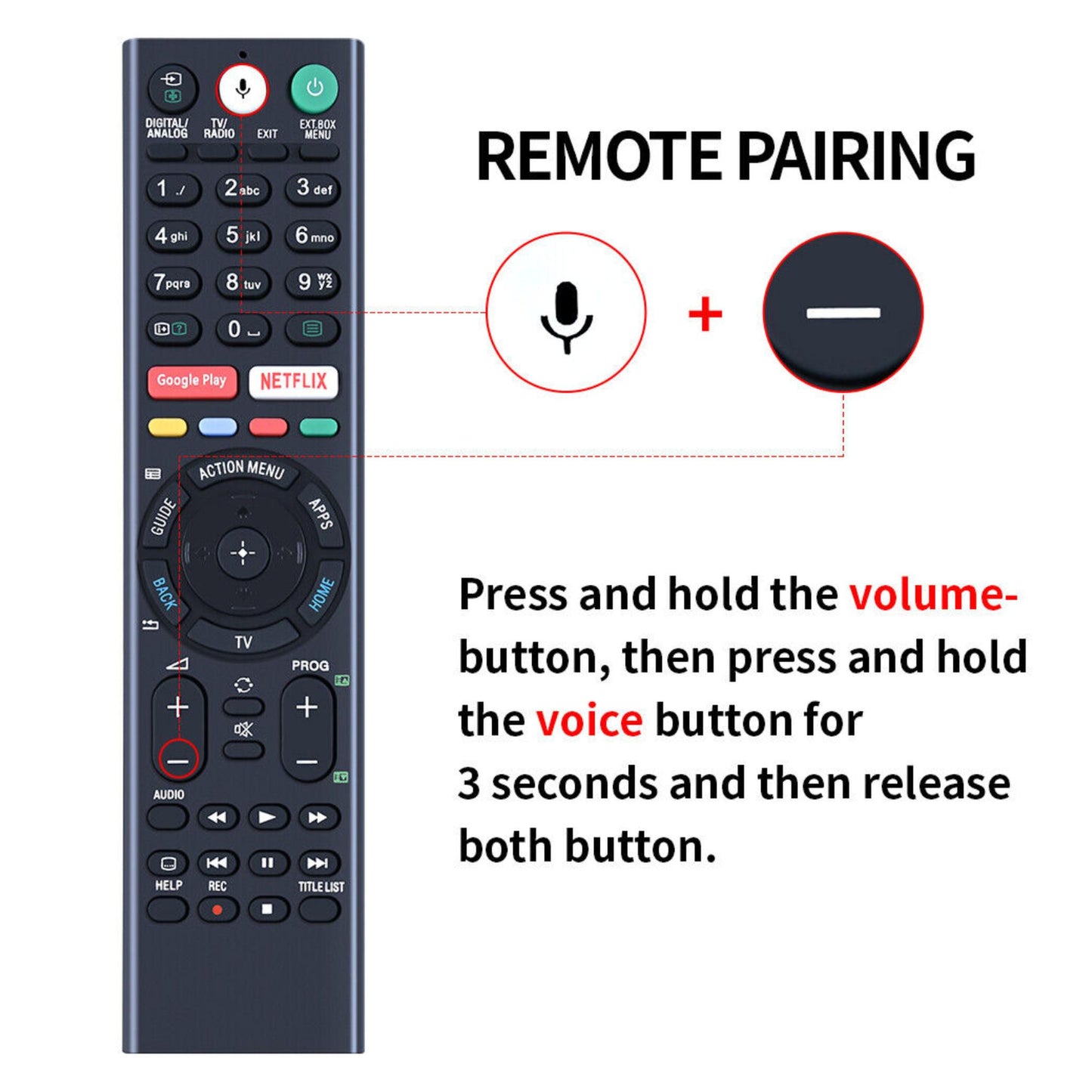 New RMF-TX310E For Sony TV Voice Remote Control KD-85XF8596 KD-75XF9005