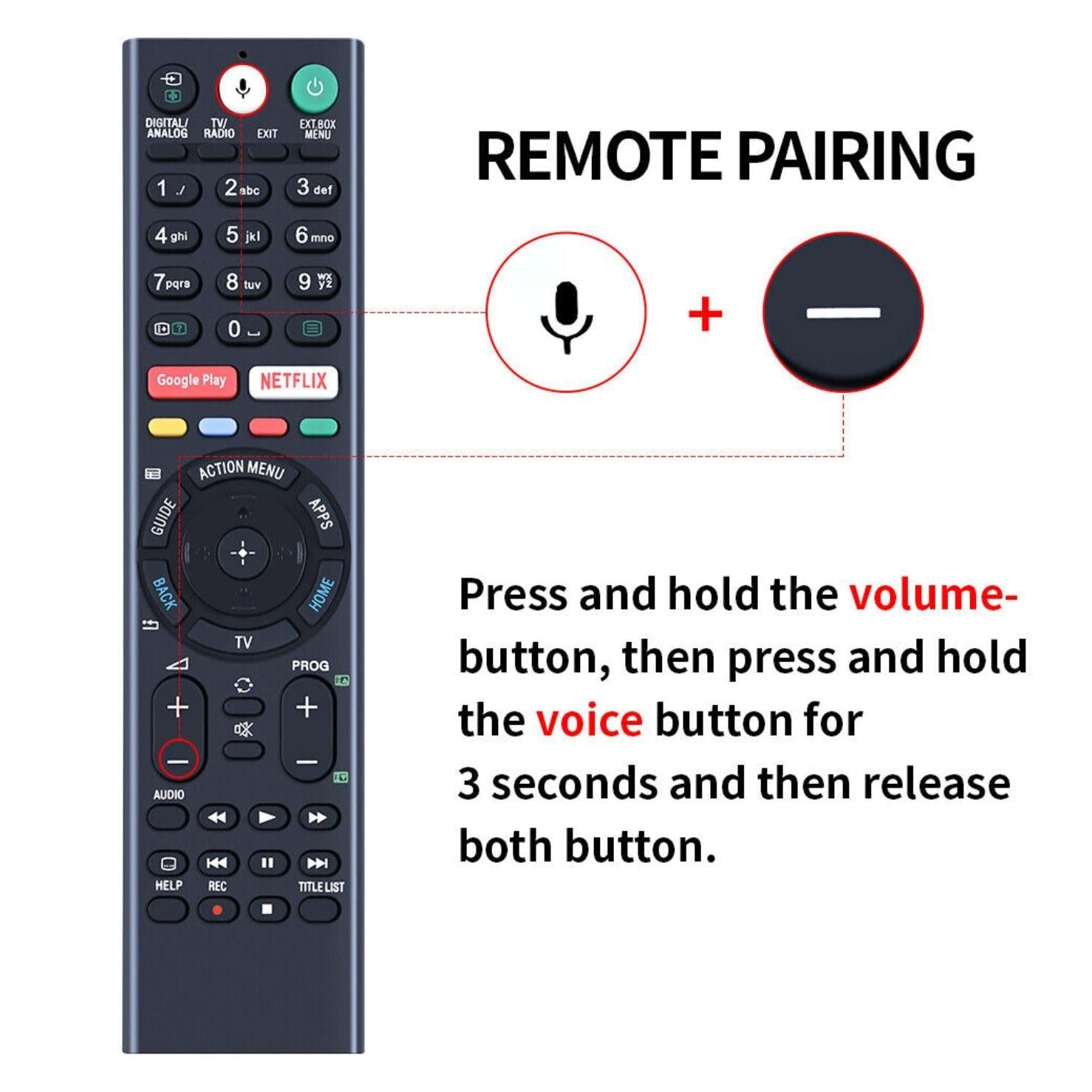 Voice Remote Control Replacement For Sony TV Remote Control Bravia RMF-TX310E