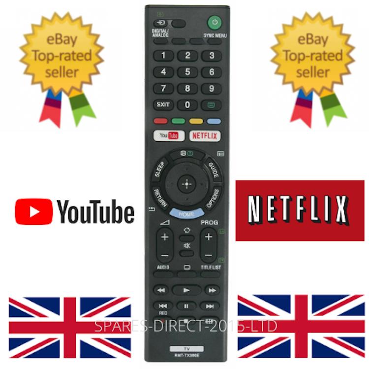 New RMT-TX300E RMTTX300E Netflix Youtube Remote Control for SONY BRAVIA TV