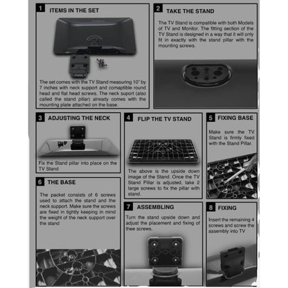 Black TV Stand Base and Neck Support with screws for Bush ELED24HDS