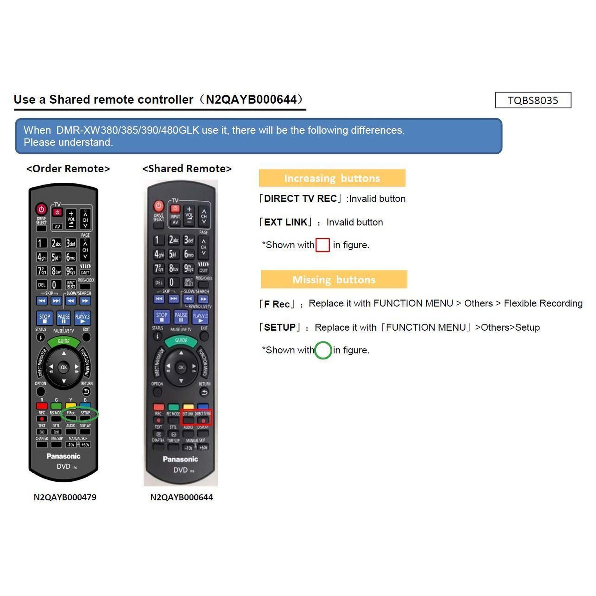 N2QAYB000479 GENUINE ORIGINAL REMOTE CONTROL replaced by N2QAYB000644