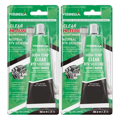 2 x RTV Silicone Instant Gasket Maker Clear High Temperature Sealant 85G Tube