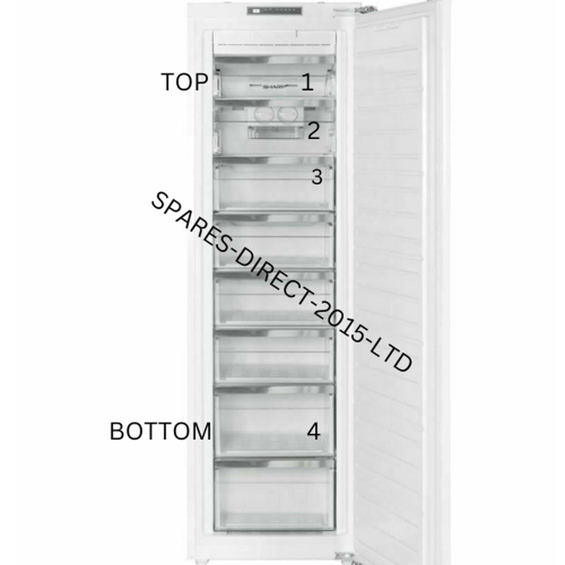 SJ-S1251E0W-EN Integrated Tall Freezer 1st DRAW DOWN TOP FRONT FLAP NO 1