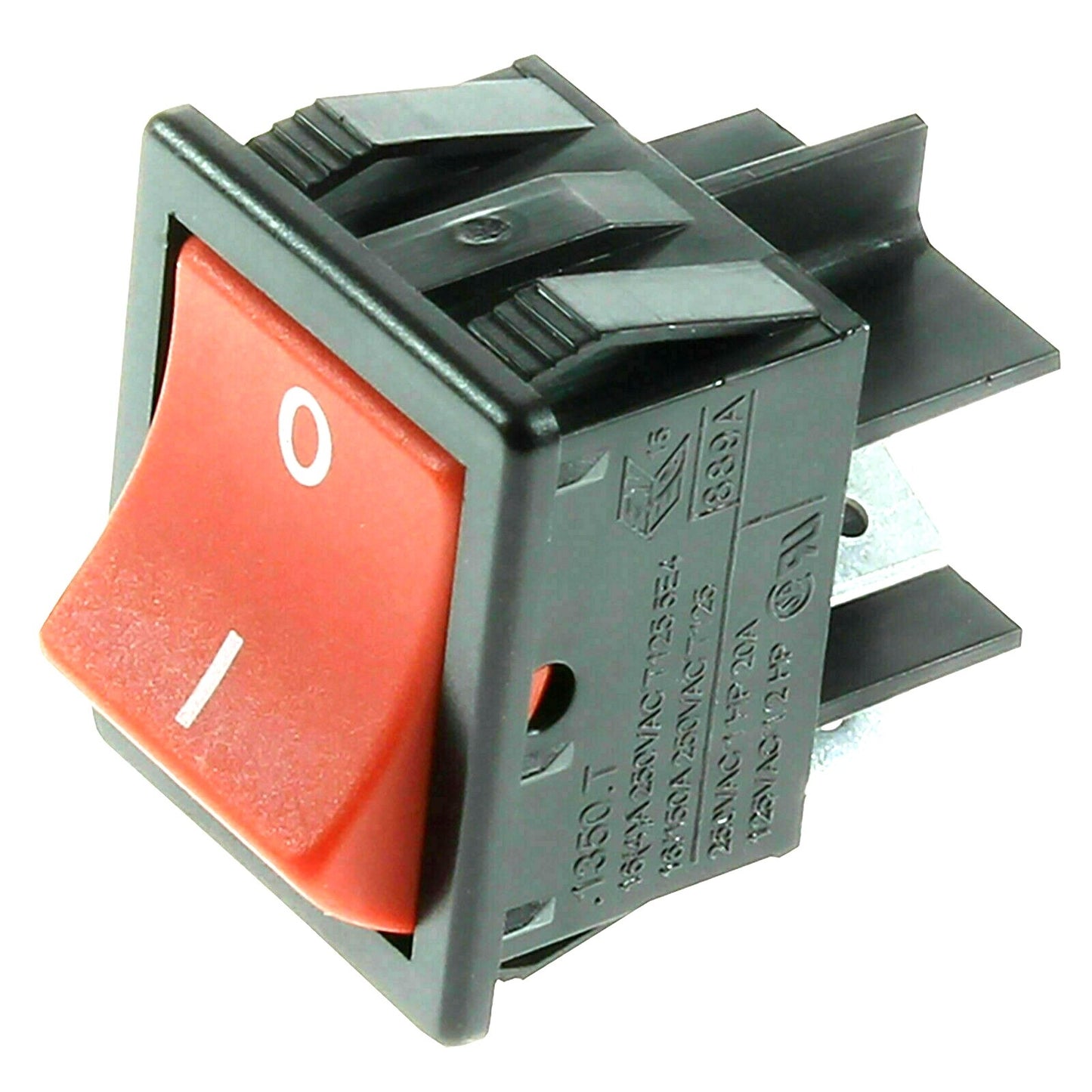 VAX VCC-02 ON OFF SWITCH DPST 2 Position 4 Pin Red Plastic Boat Rocker Switch