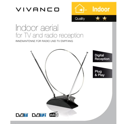 Vivanco DVB-T/T2 Passive Telescopic Antenna UK