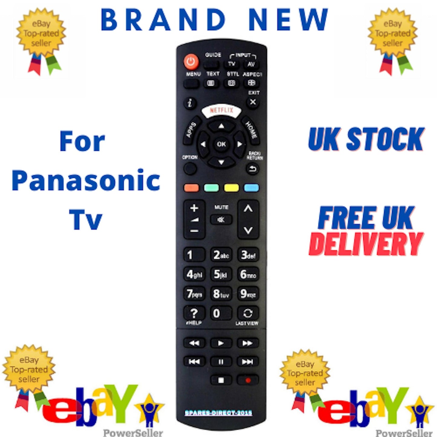Remote Control for Panasonic 4K Ultra TV TX-43FX550B 30100900 TX-55FX55