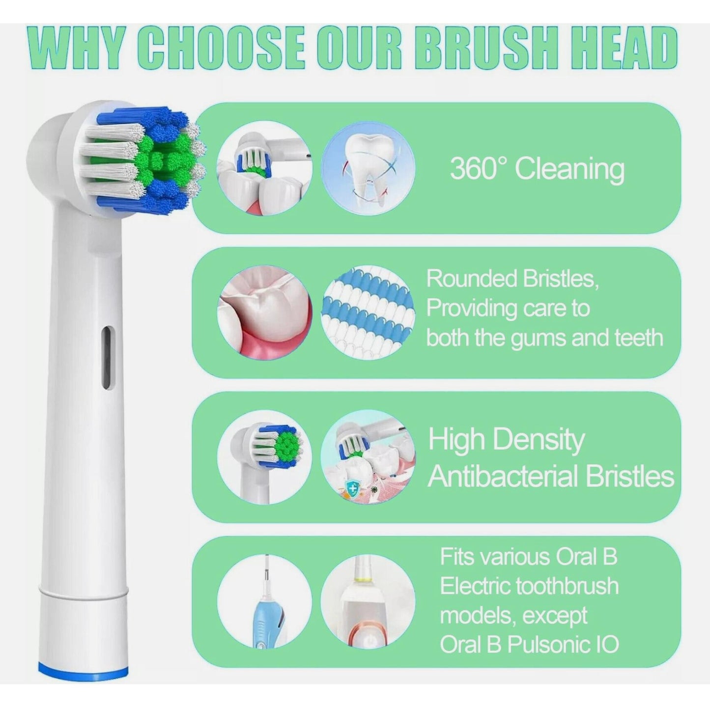 ORAL B Braun Toothbrush Heads Compatible Replacement Electric 4 8 12 16 20 PACK