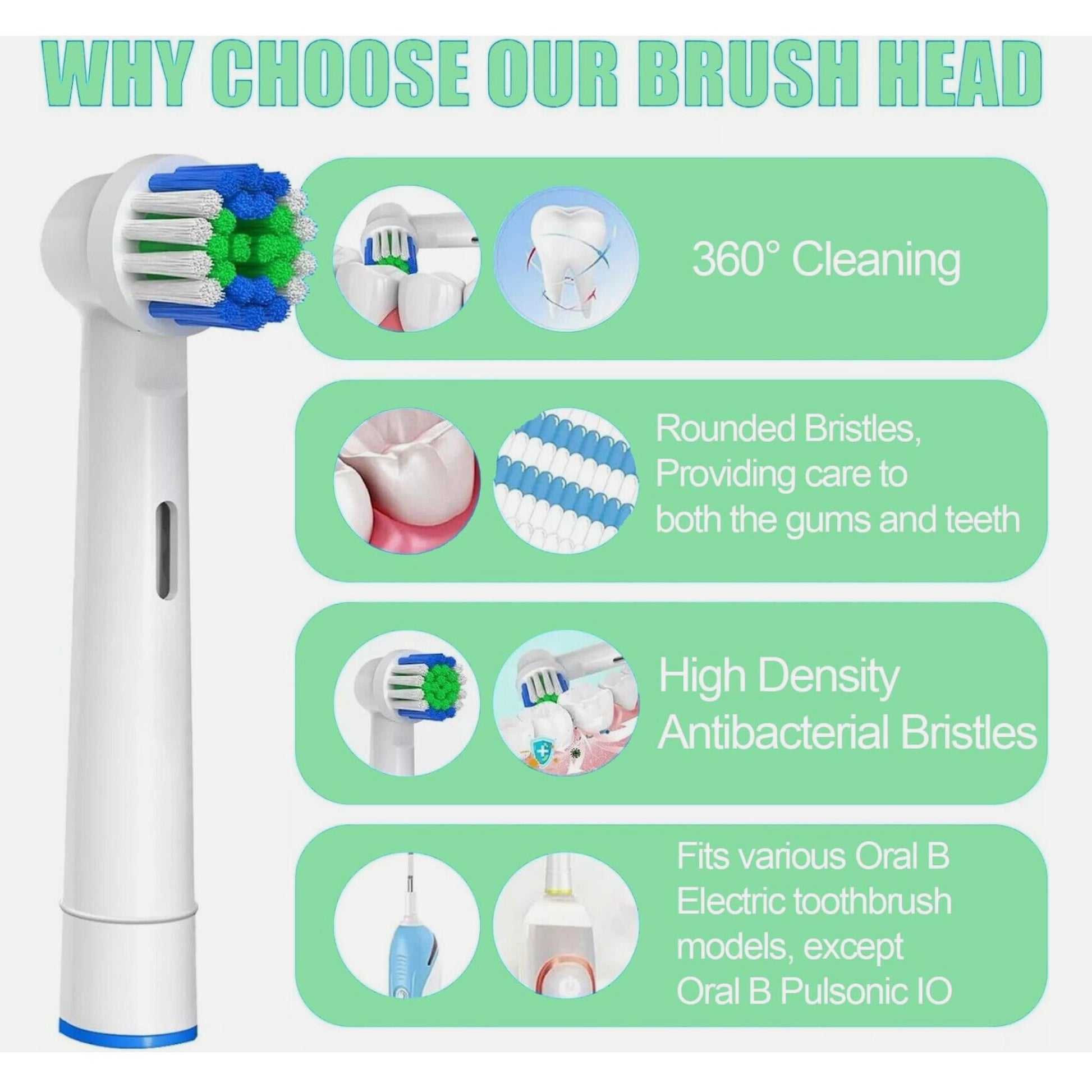 ORAL B Braun Toothbrush Heads Compatible Replacement Electric 4 8 12 16 20 PACK