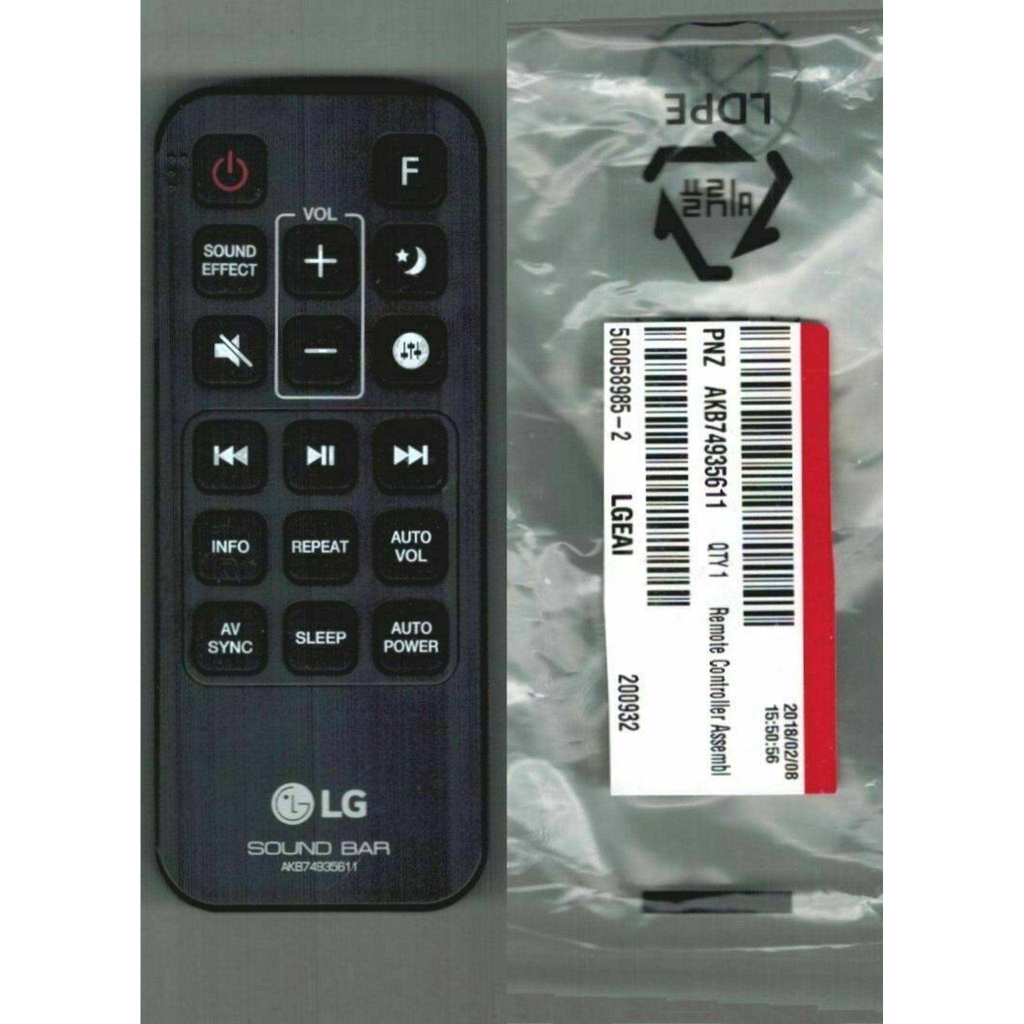 Genuine Original Soundbar AKB74935611 Remote Control for LG SJ6 SJ8 and SJ9