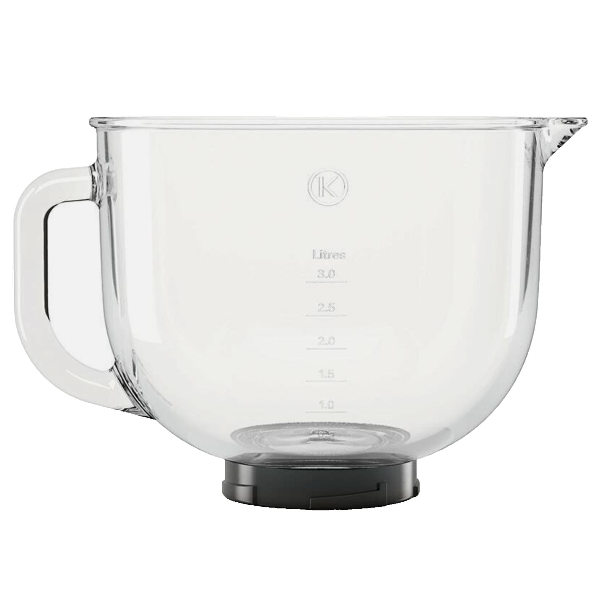 KMIX GLASS MIXING BOWL, NEW 4 LUG BASE, for KENWOOD KMX750A KMX754A KMX760A KMX770A