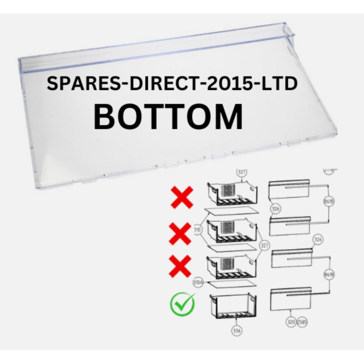 BOTTOM Freezer Drawer Front Flap for beko CNG3582VPS CFG3582S CFG3552B CRFG3582DS