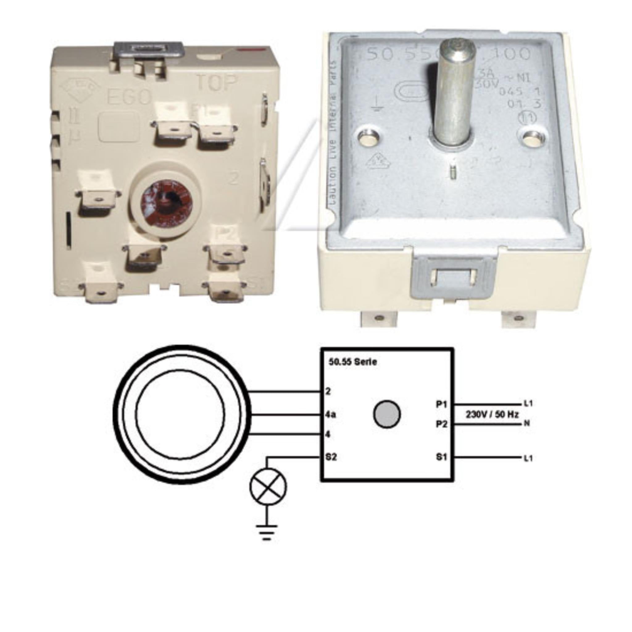 Energy Regulator EGO 50.55021.100 for AEG, Bosch, Elecrolux, Zanussi Oven Cooker