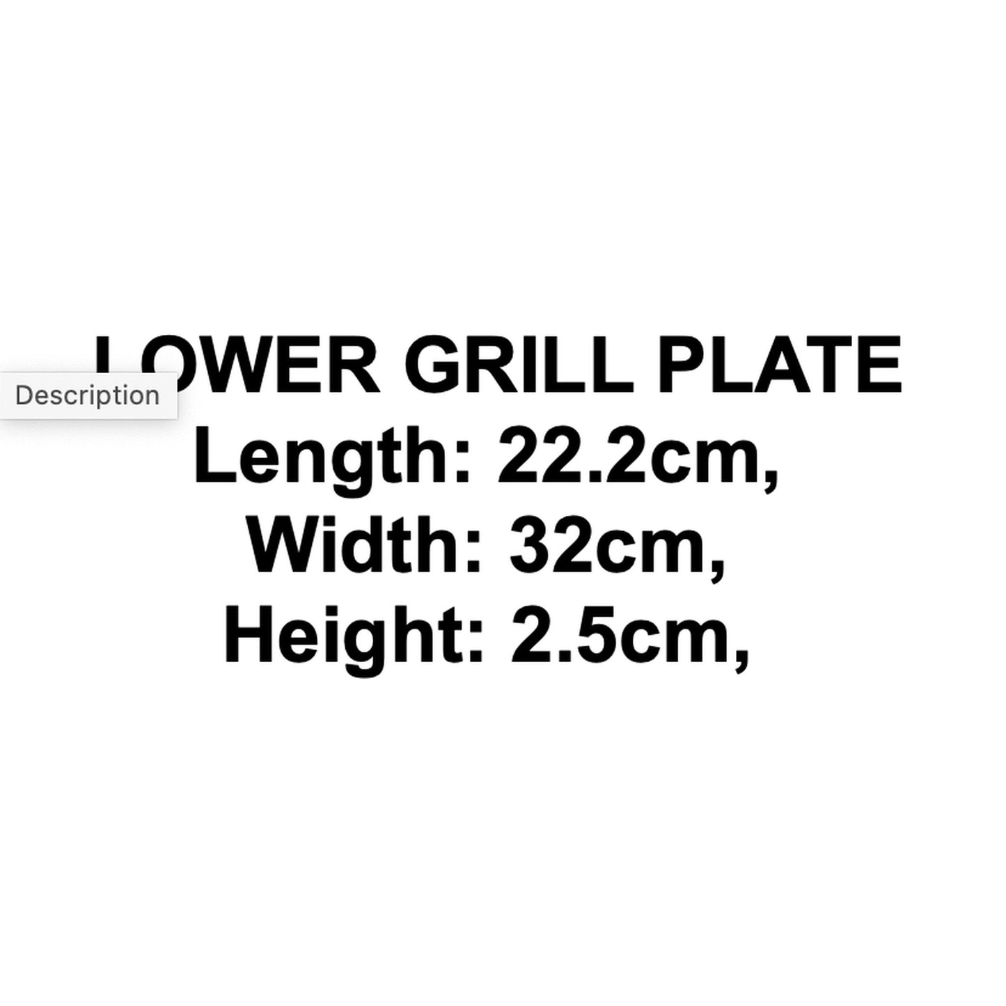 Tefal Optigrill GC70 GC71 Meat Grill Lower Plate TS-01039400 Genuine Part