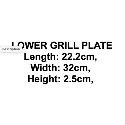 Tefal Optigrill GC70 GC71 Meat Grill Lower Plate TS-01039400 Genuine Part