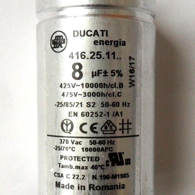 Genuine Motor Capacitor For ZANUSSI Tumble Dryer 8uF 416.25.1164