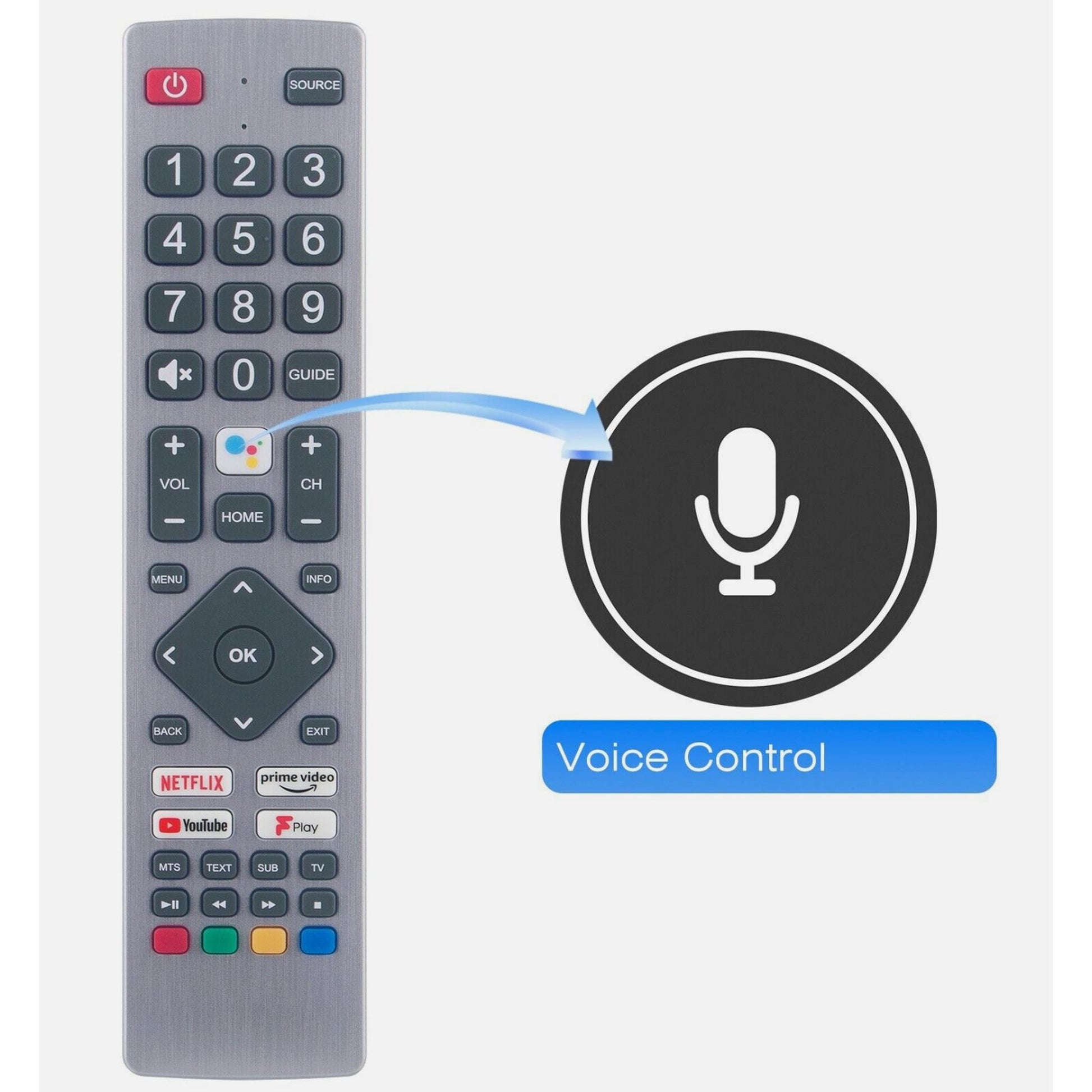 Voice Remote Control Replacement For Sharp Aquos TV SHWRMC0134 SHW/RMC/0134