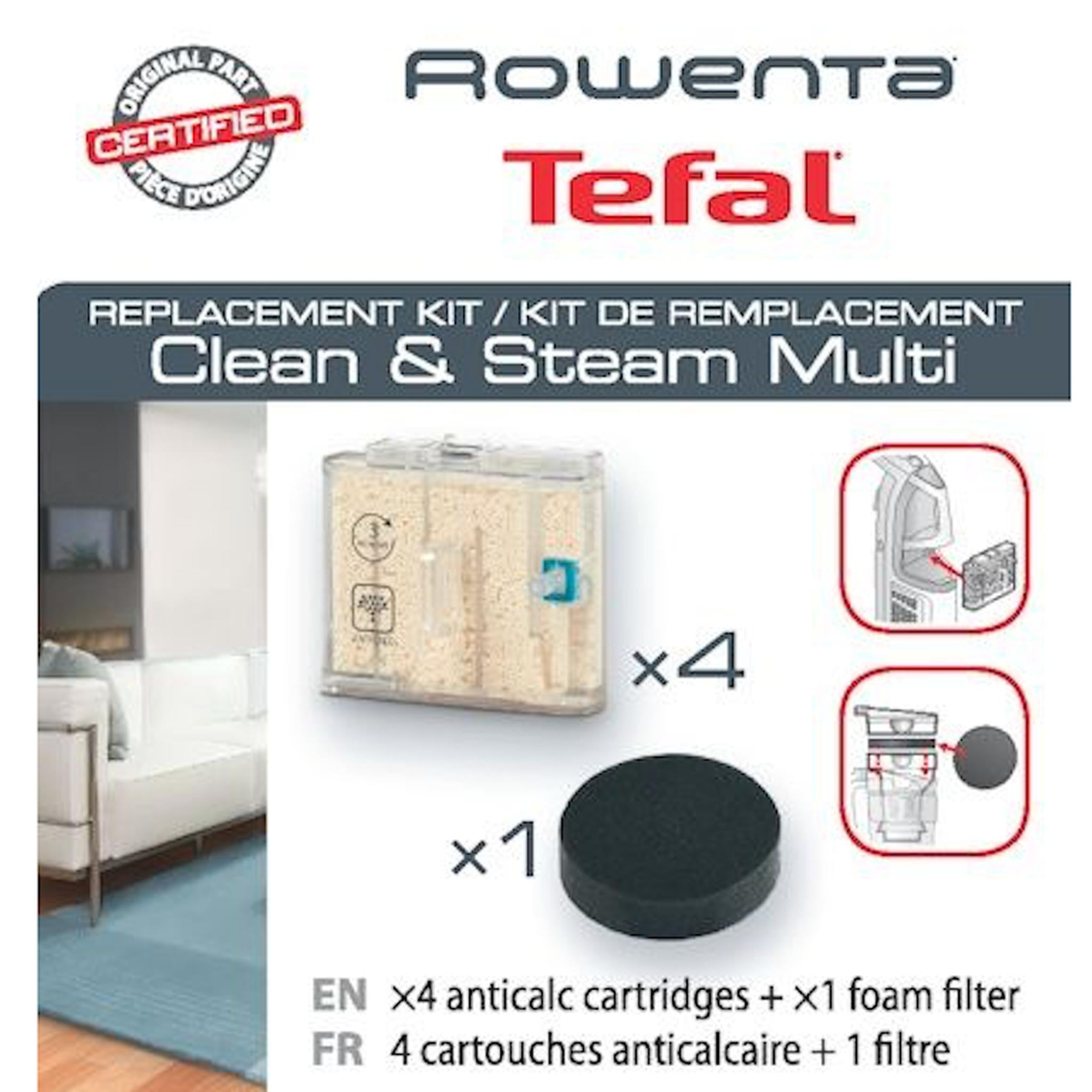 4 Tefal Rowenta Limescale Protection cartridges +1 Filter Steam & Clean Multi