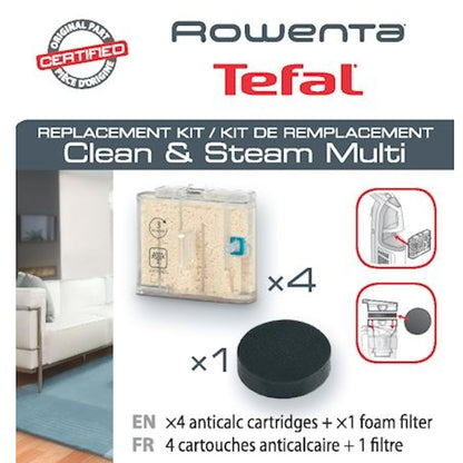 4 Tefal Rowenta Limescale Protection cartridges +1 Filter Steam & Clean Multi