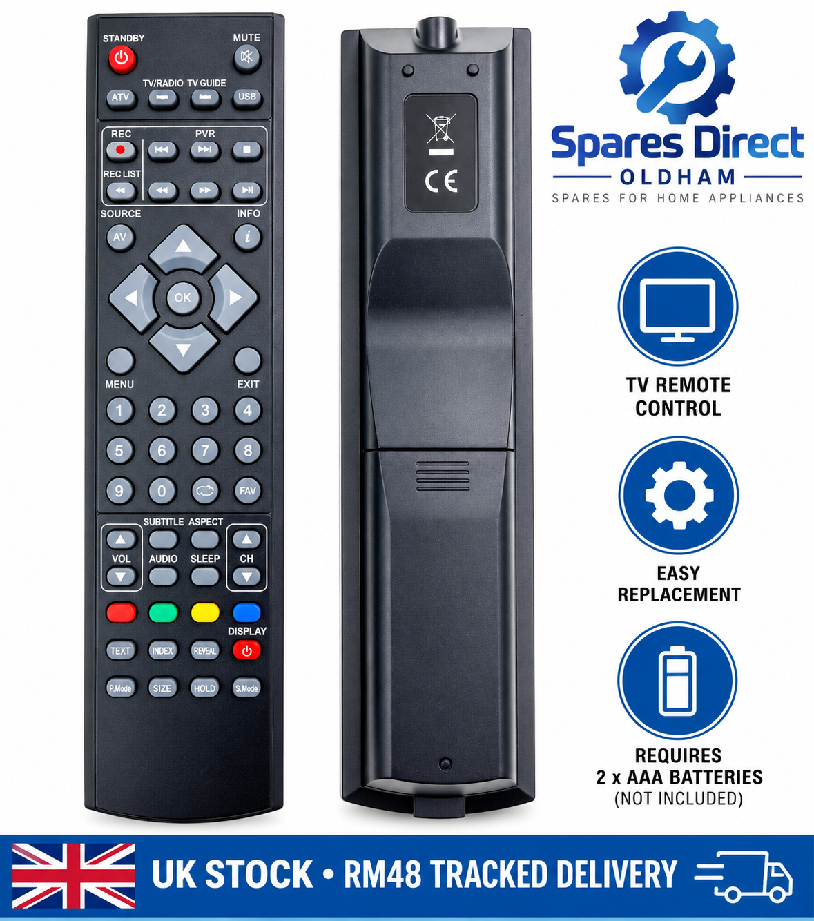 *NEW* Replacement TV Remote Control for JMB JT0250002/01 50/149I-GB-5B2-FHKUP-UK